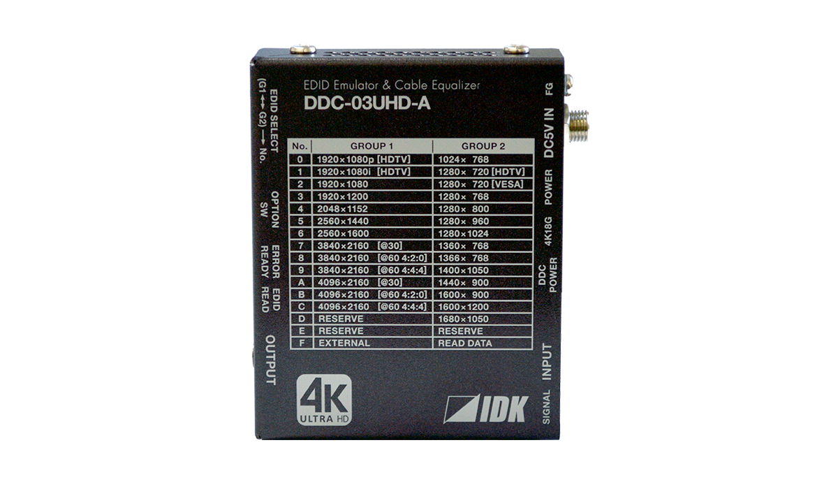 DDC-03UHD-A 4K@60対応 HDMI EDIDエミュレーター | 株式会社アイ・ディ