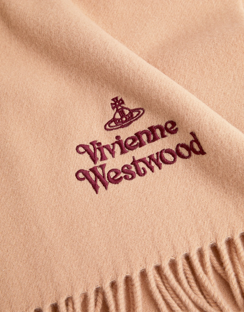 Vivienne Westwood Logo Embroidered Wool Scarf () IFCHIC.COM