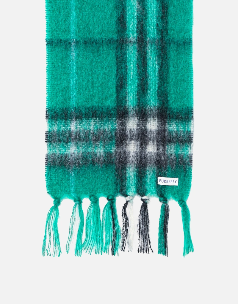 Burberry Green check wool and mohair scarf (Accessories,Scarves