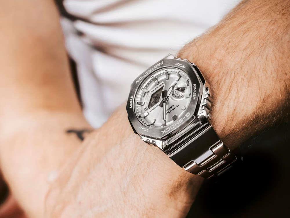 G-SHOCK Casio G-Steel Quartz Watch, Silver, 49.3mm × 44.4mm, GM