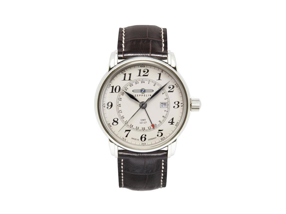 Zeppelin LZ 127 Graf Zeppelin Quartz Watch, Beige, 42 mm, GMT