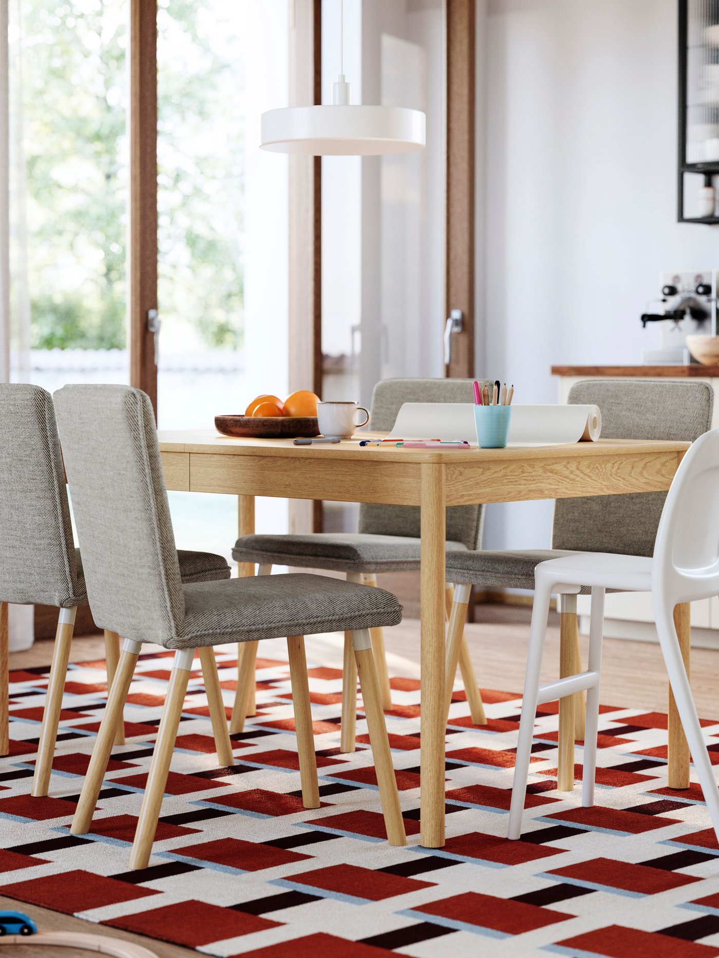 IKEA ダイニングテーブルセット 椅子4脚 天然木【引き取り歓迎】 IKEA