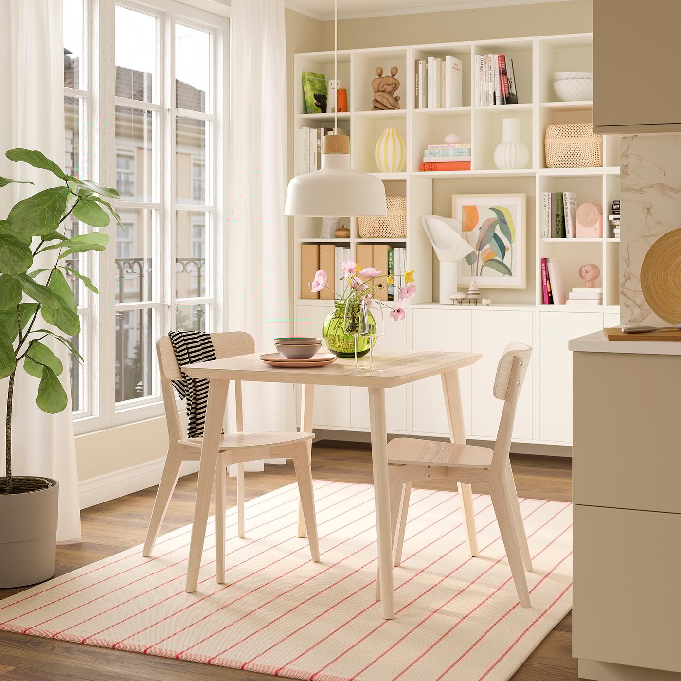 LISABO リーサボー テーブル, アッシュ材突き板, 88x78 cm - IKEA