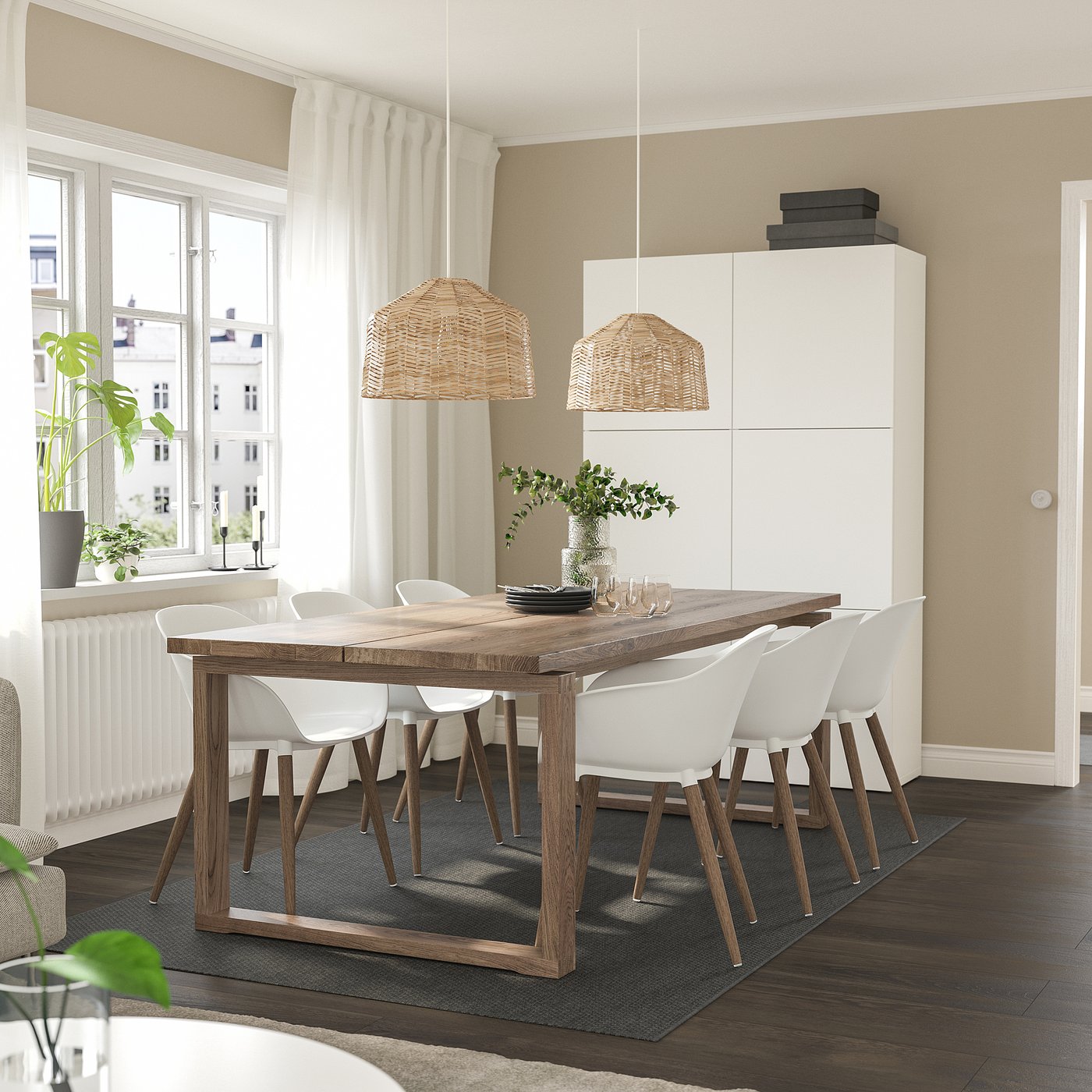 MÖRBYLÅNGA モールビロンガ / GRÖNSTA グローンスタ テーブル＆アーム