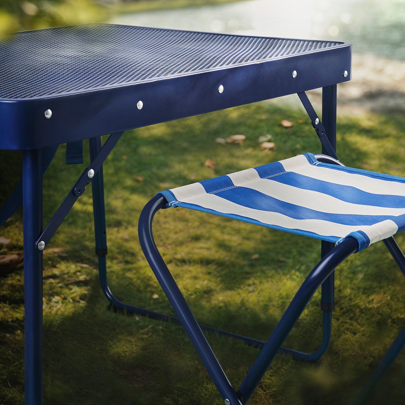 STRANDÖN ストランドン 折りたたみテーブル＆スツール2脚, ブルー - IKEA