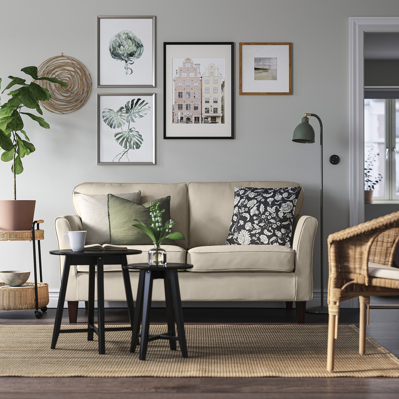 EKHOLMA エークホルマ 2人掛けソファ, ハーケボ ベージュ - IKEA