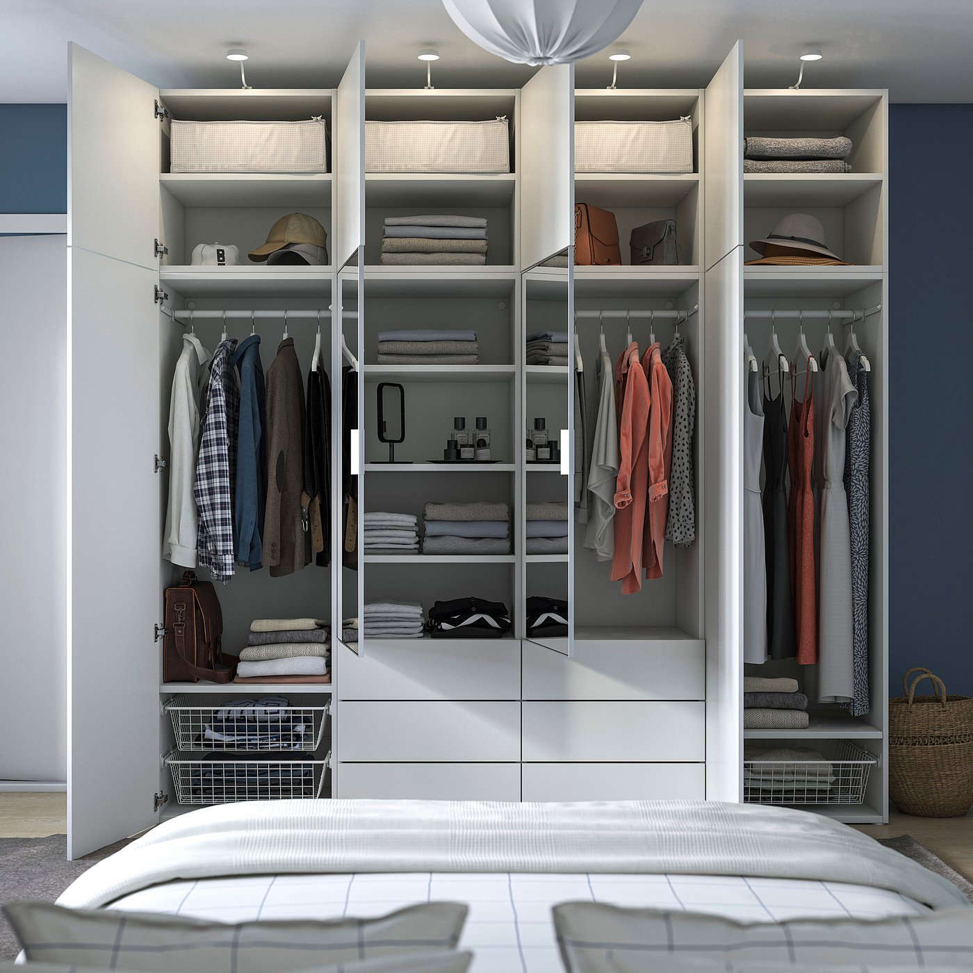 PLATSA プラッツァ ワードローブコンビネーション, ホワイト STRAUMEN