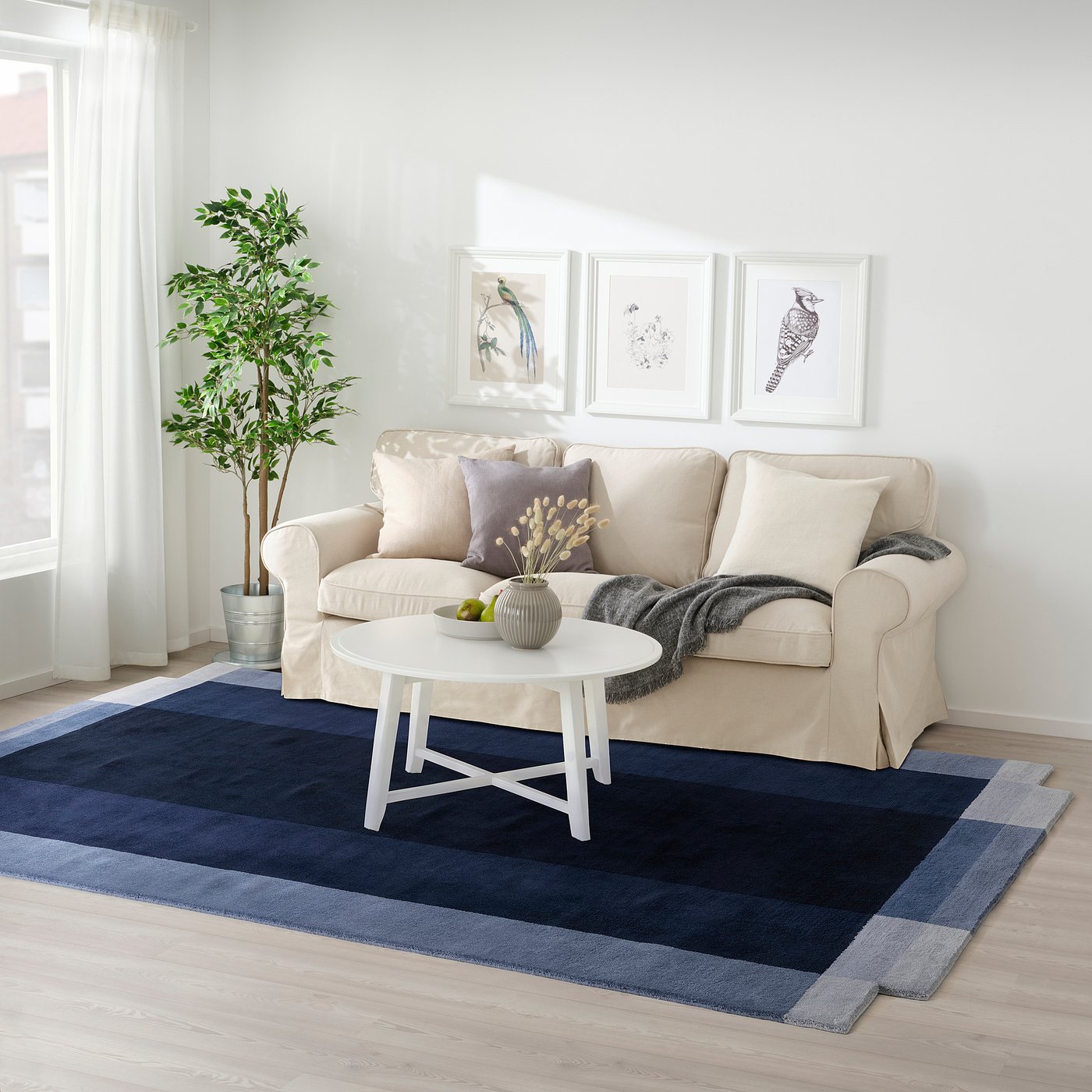 廃盤品・希少】IKEA ラグ 170×230cm ブルー系 グラデーション 廃盤品