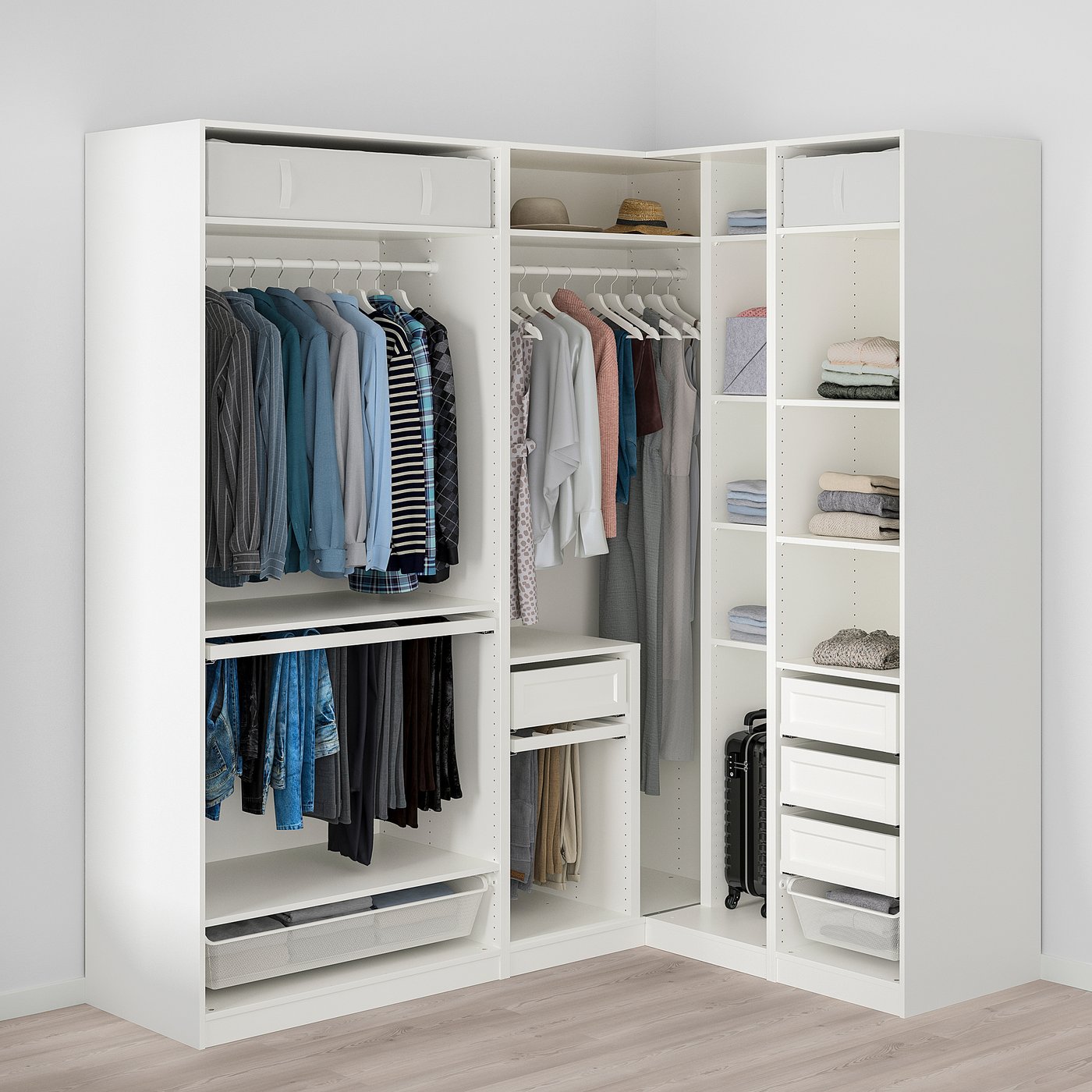 PAX corner wardrobe, white, 827/8/631/4x931/8