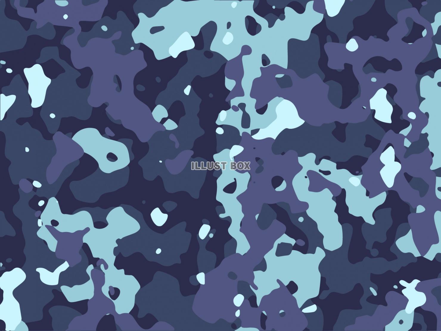 迷彩柄（青）：イラスト無料