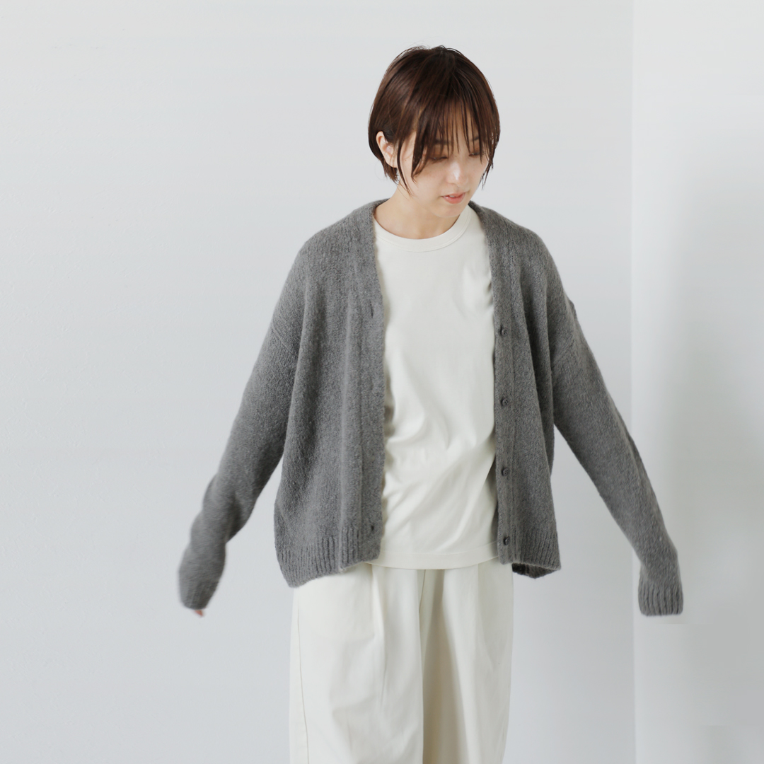 evam eva エヴァムエヴァ アルパカ リリー ニット カーディガン