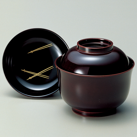 輪島塗 お汁粉椀 お膳 5客組 折れ松葉文 汁物椀 未使用品 輪島塗 お