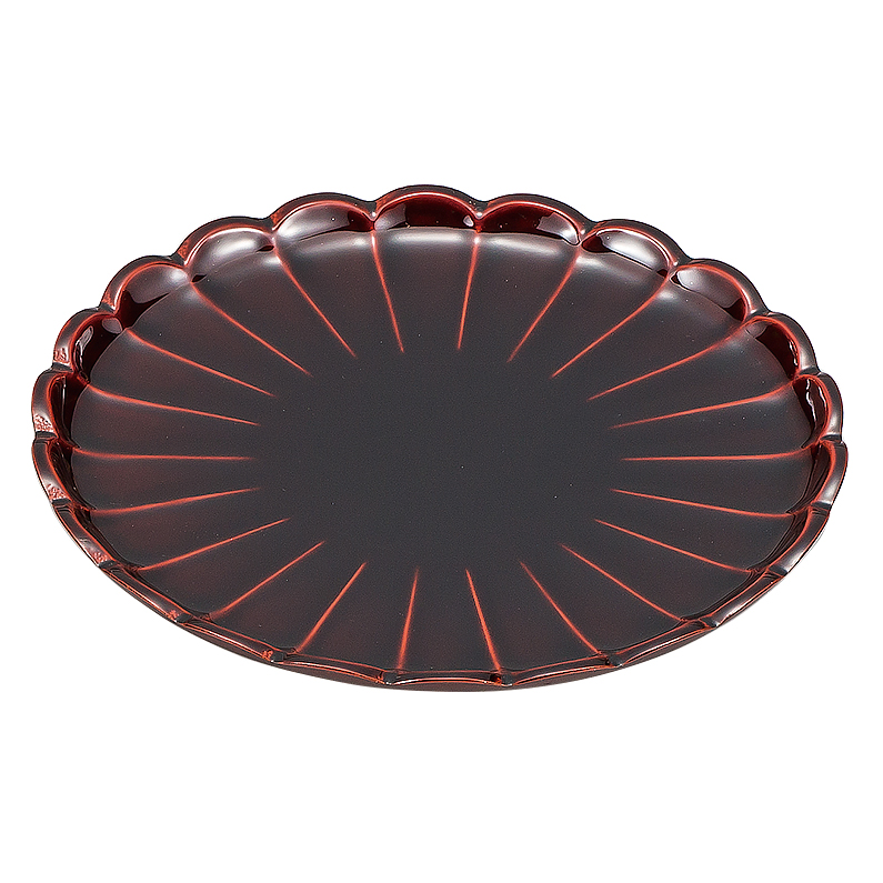 菊銘々皿 5.0 朱/溜 5枚セット 漆塗り FC29-7/8 漆器の井助