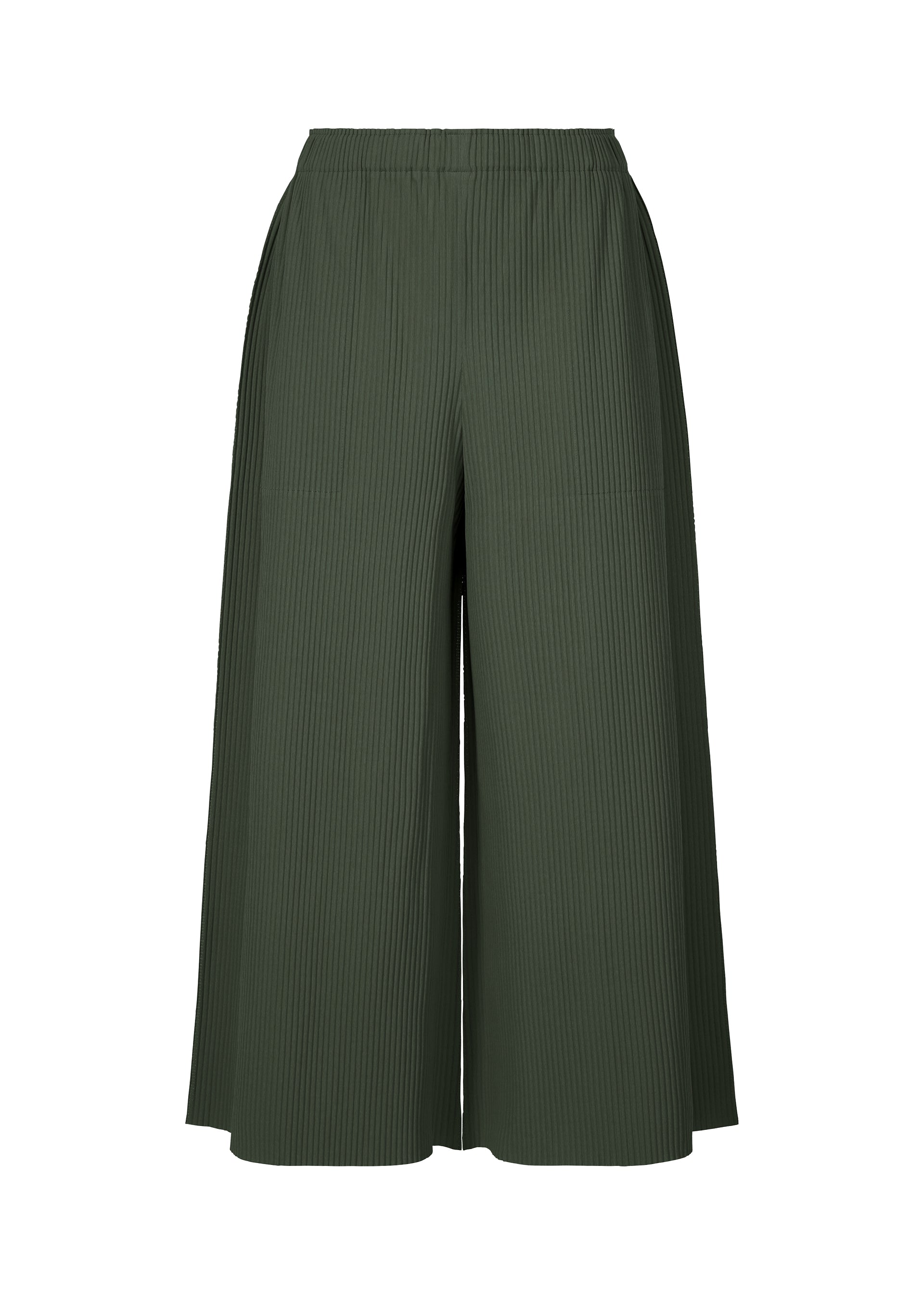 me ISSEY MIYAKE ガウチョパンツ 緑系 膝下 プリーツ加工 F me ISSEY