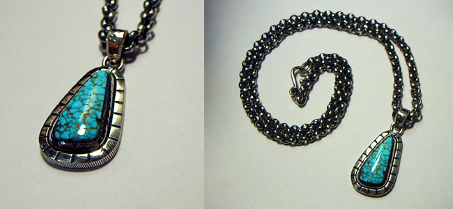 オーダーメイド146-ハイグレード・ナンバーエイトターコイズ・ペンダント