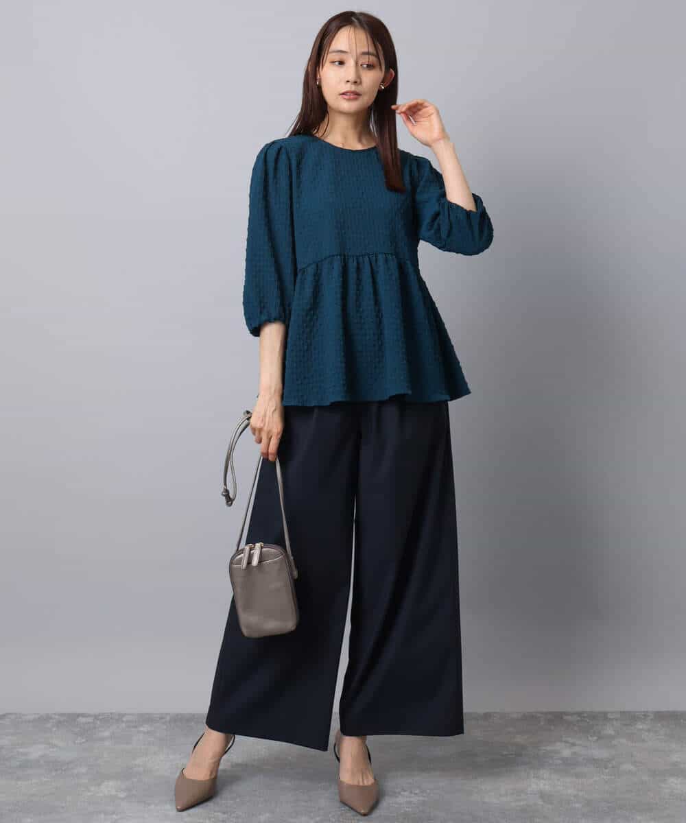 エンボス加工ペプラムブラウス/洗える(ブラウス・シャツ) | MK MICHEL