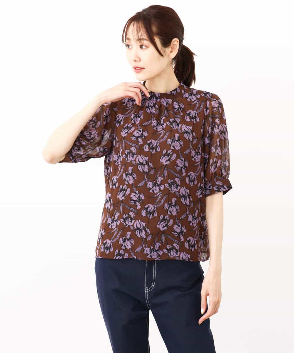 モダンフラワープリントブラウス/洗える(ブラウス・シャツ) | MK