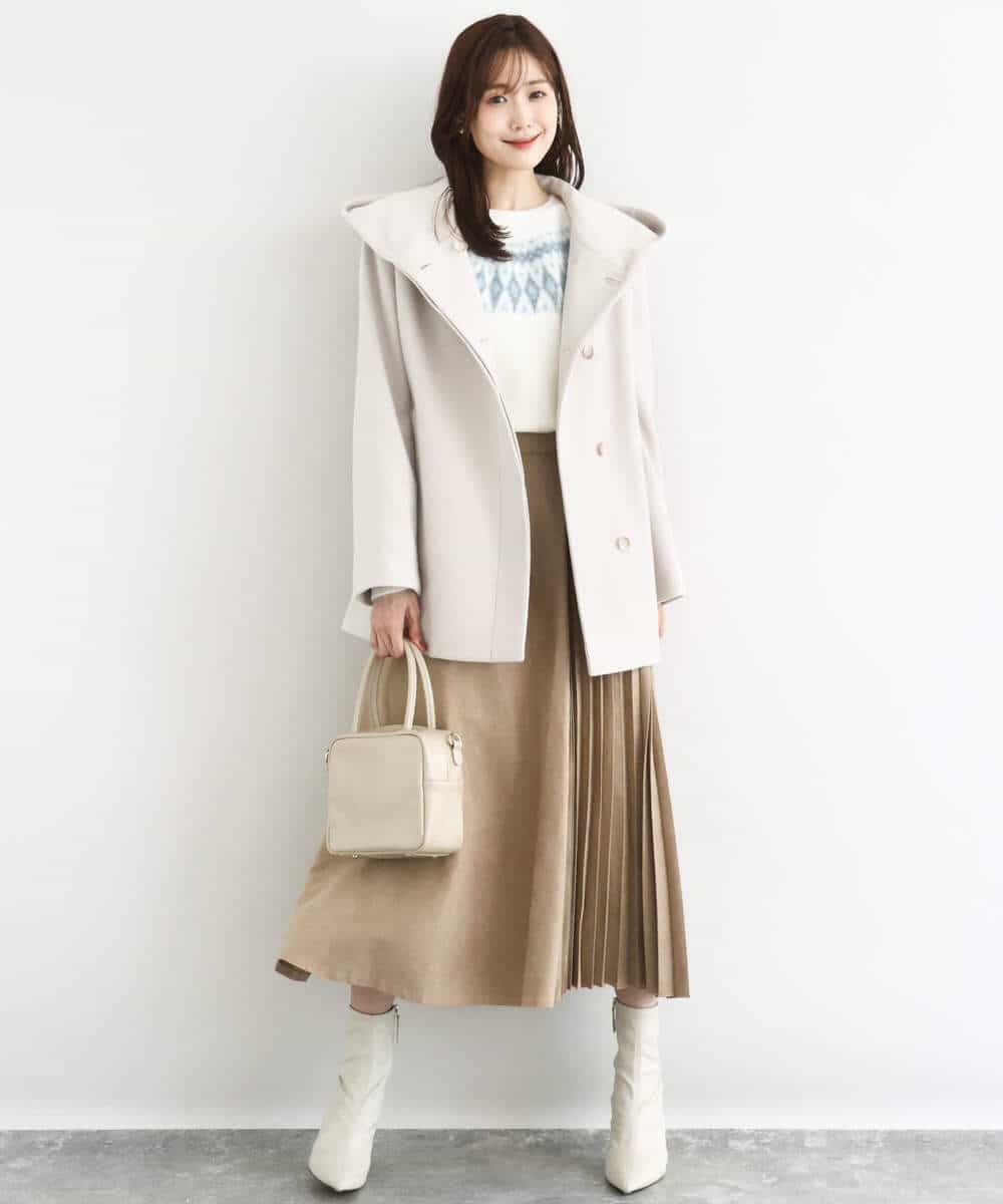 超軽量]エアリアルウール ミドル丈フーデットコート(その他のコート