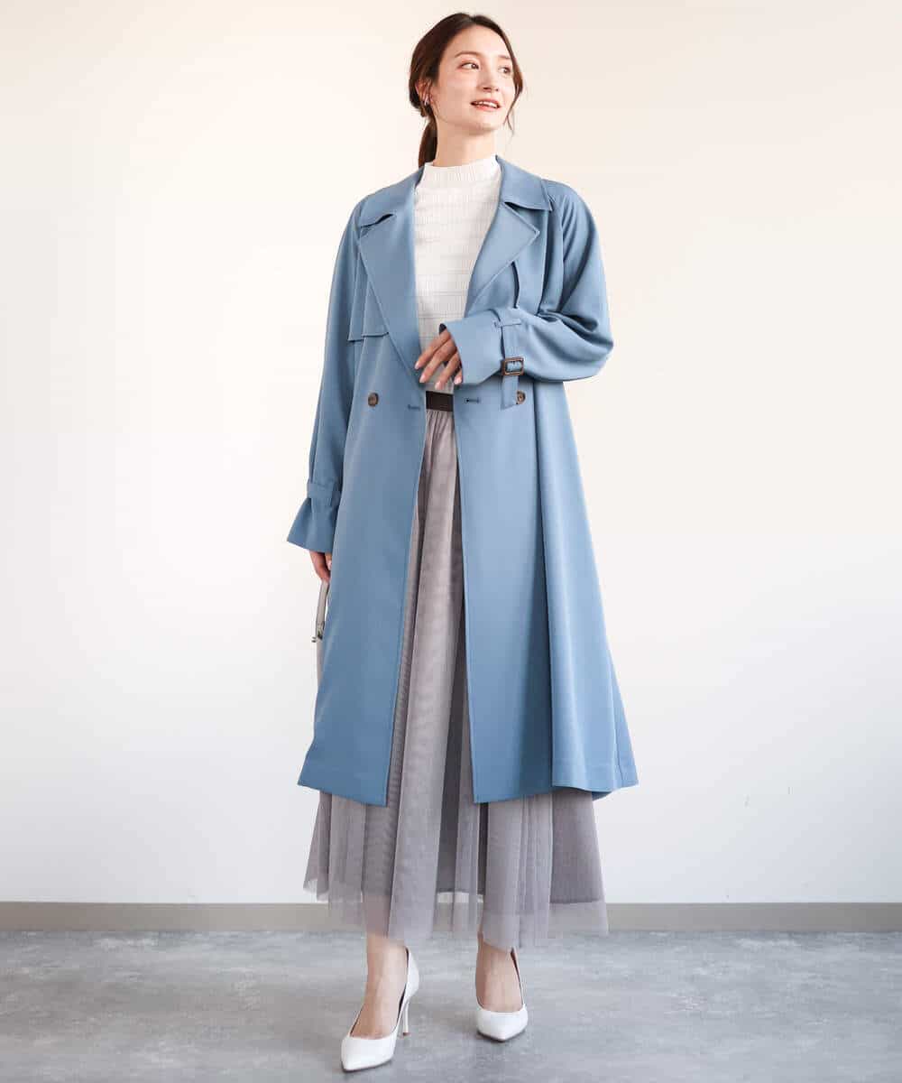 ベルト付きツイルトレンチコート/洗える(トレンチコート) | MK MICHEL