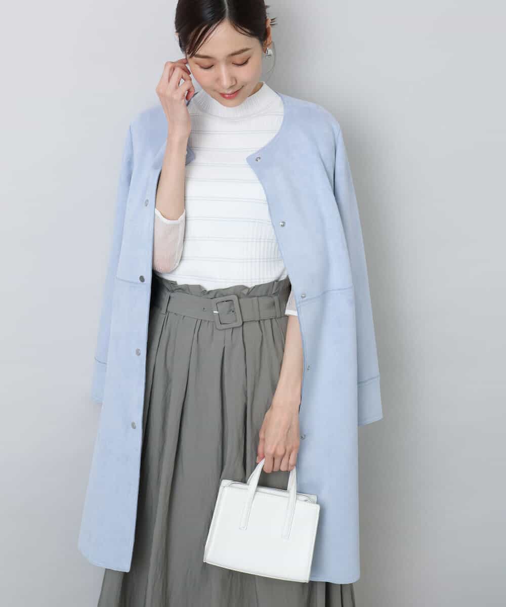 フェイクスウェードノーカラーコート/洗える(ノーカラーコート) | MK