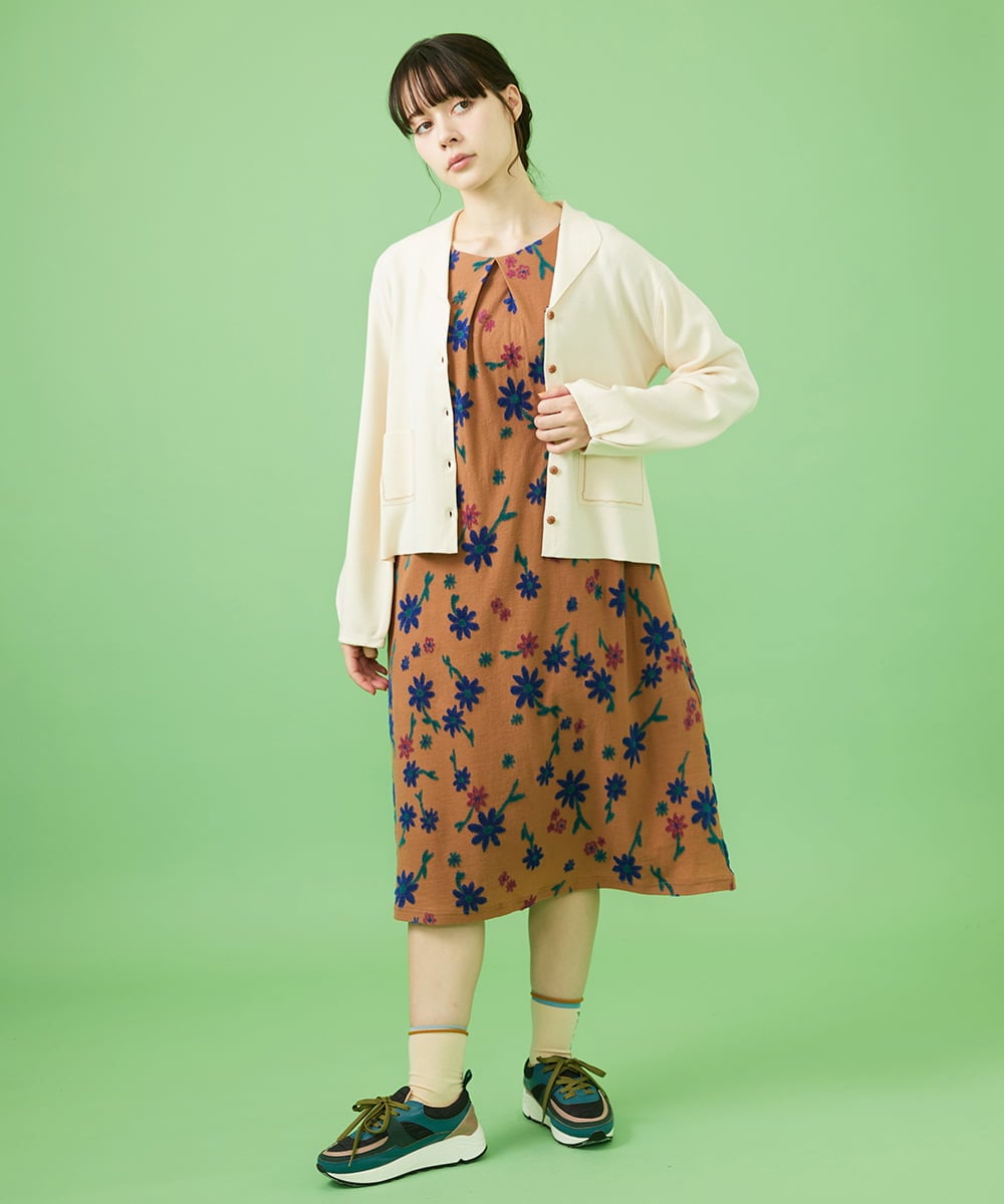 Flor フラワージャカード カットソーワンピース(ワンピース