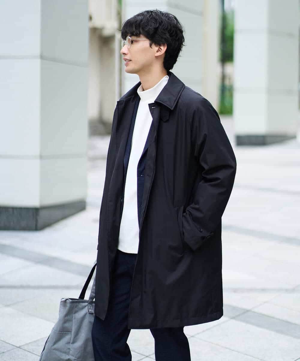 830FPダウン/軽量/撥水/防風】ライトスカイダウンステンカラーコート