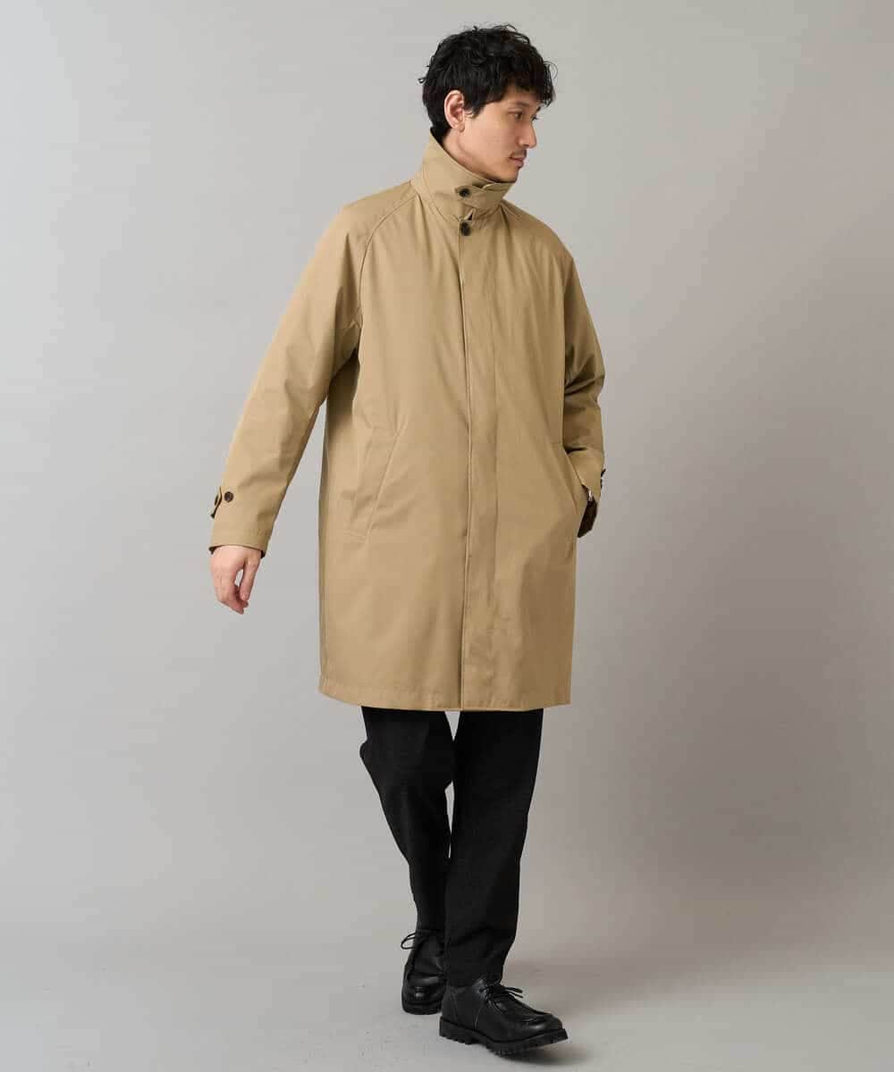 830FPダウン/軽量/撥水/防風】ライトスカイダウンステンカラーコート