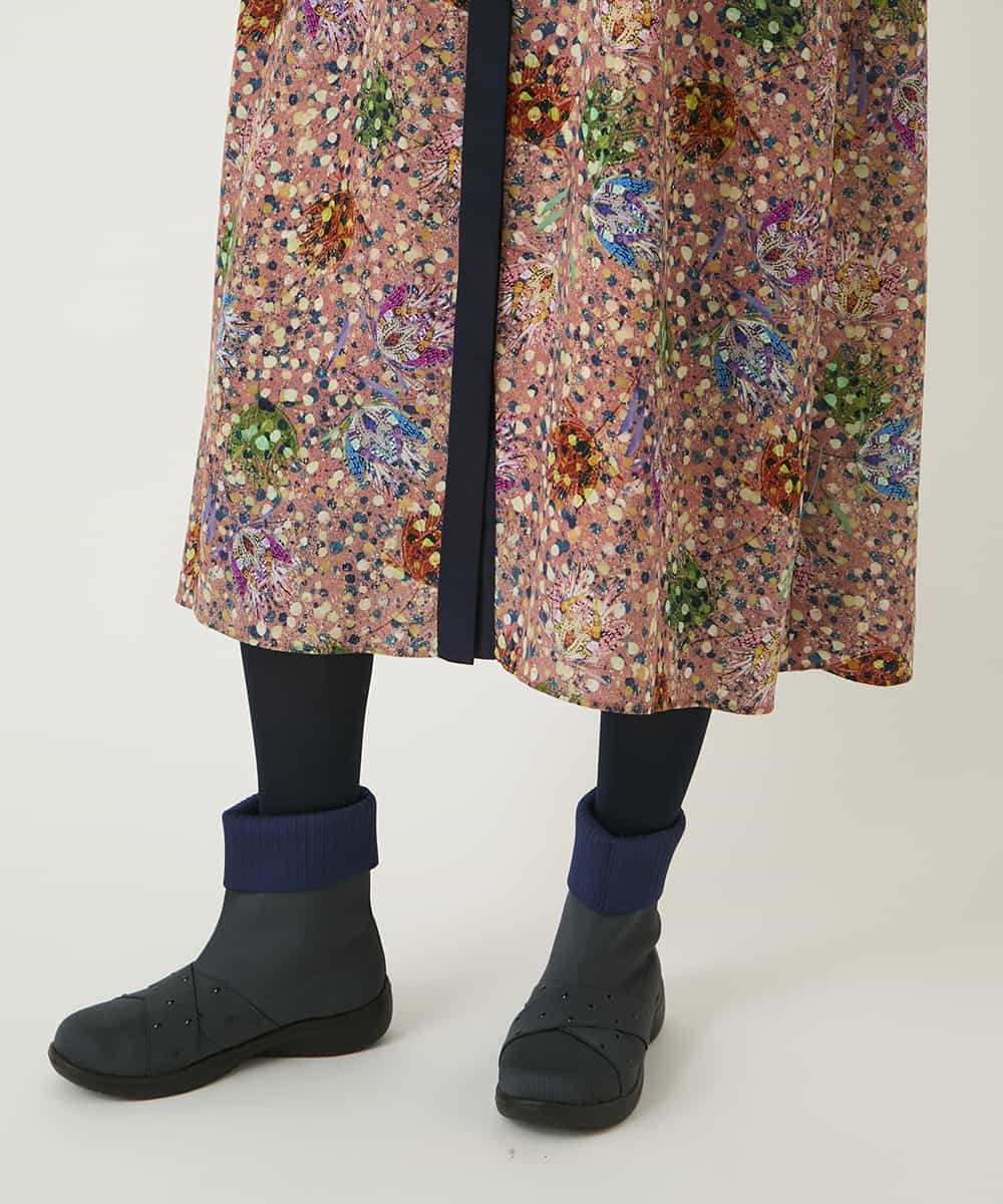 幾何フラワーアートプリントワンピース /洗える(ワンピース) | HIROKO