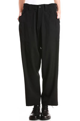 Y'S Yohji Yamamoto - Wrinkled Wool Gabardine Work Style Pants