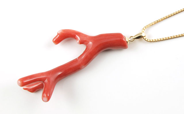 モモ珊瑚 ( 桃サンゴ / 枝珊瑚 / コーラル ) K18YG(18金イエロー