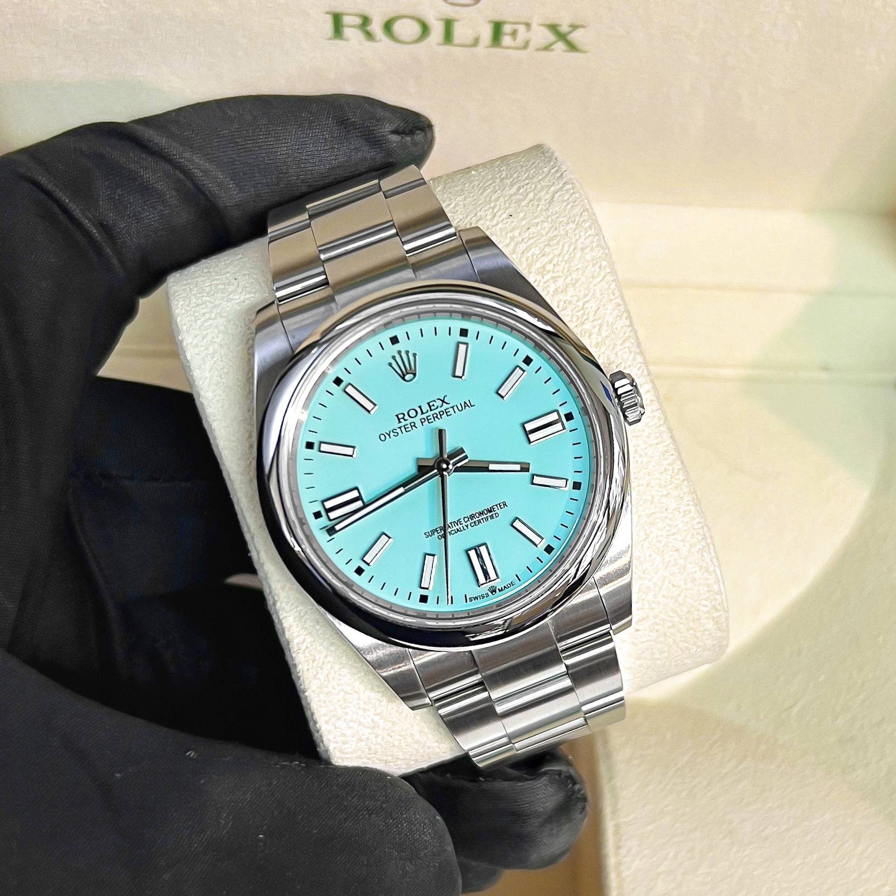 ロレックス オイスターパーペチュアル ターコイズ 文字盤カスタム 完成