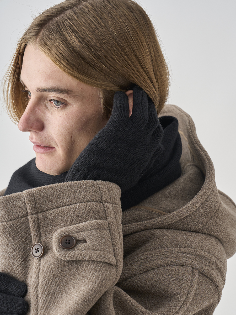 JOHN SMEDLEY ウール ワイドショール ミッドナイト JOHN SMEDLEY