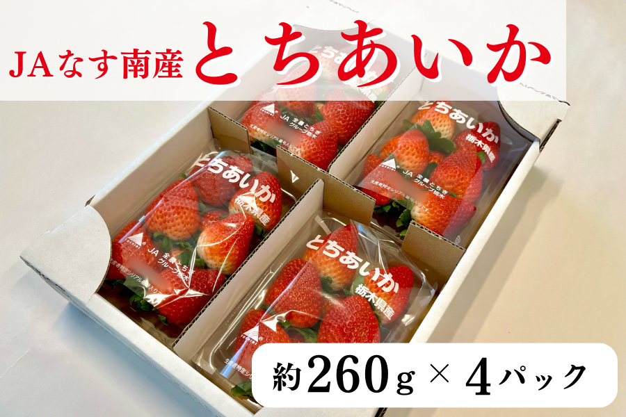 苺 とちあいか (260g×4パック) 栃木県 JAなす南: とちぎ新鮮倉庫