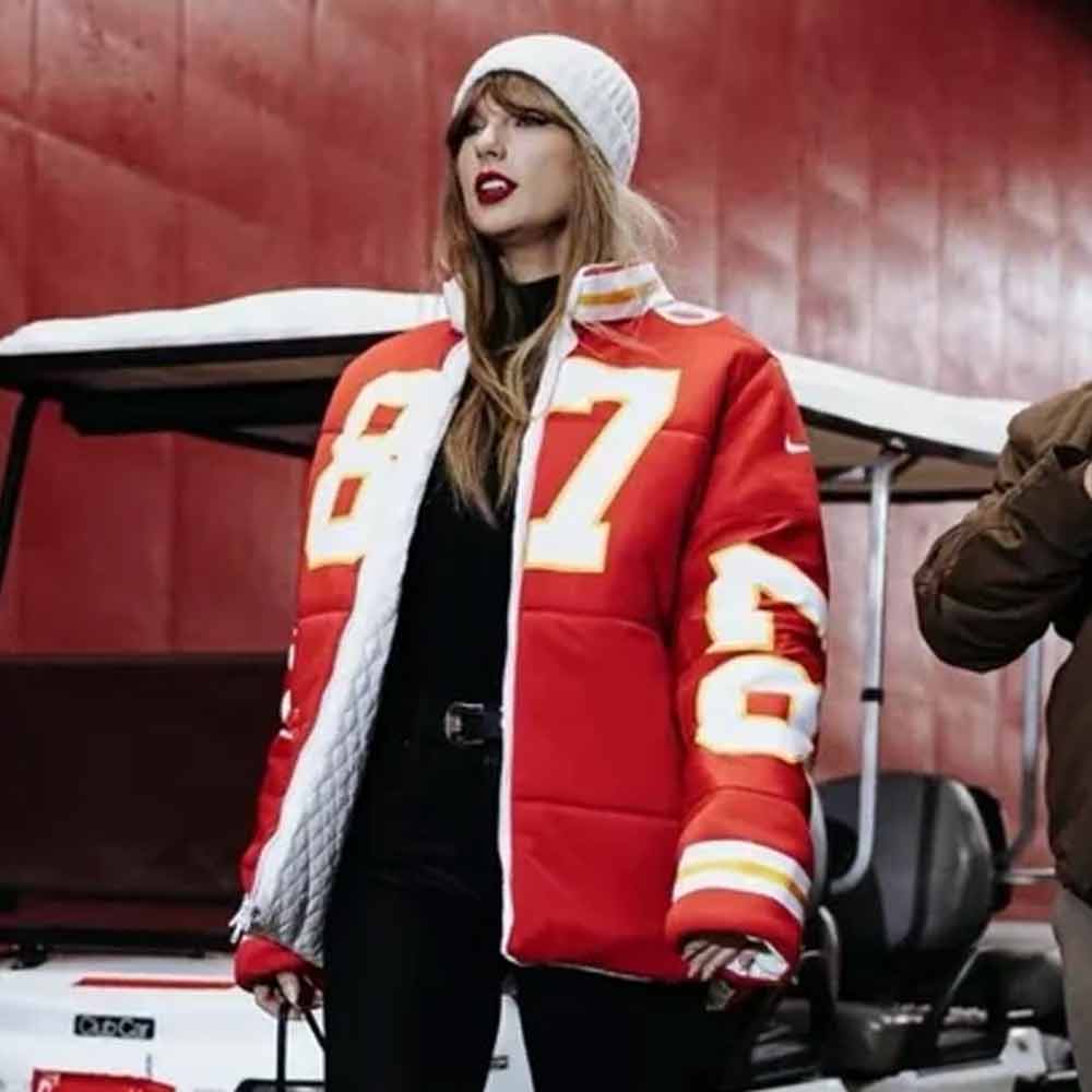 Puffer Red Travis Kelce 87 Taylor Swift Jacket