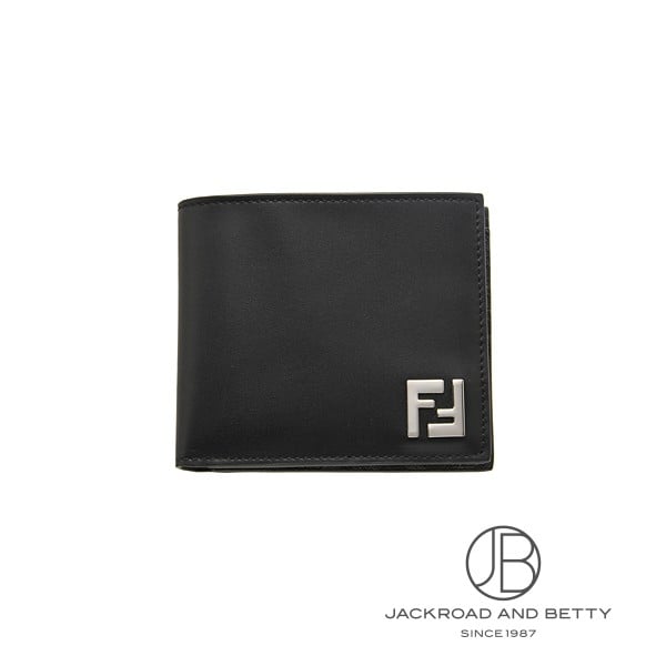 FFスクエア 二つ折り 財布 ブラック 黒[7M0356AFF2F0GXN] FF Square