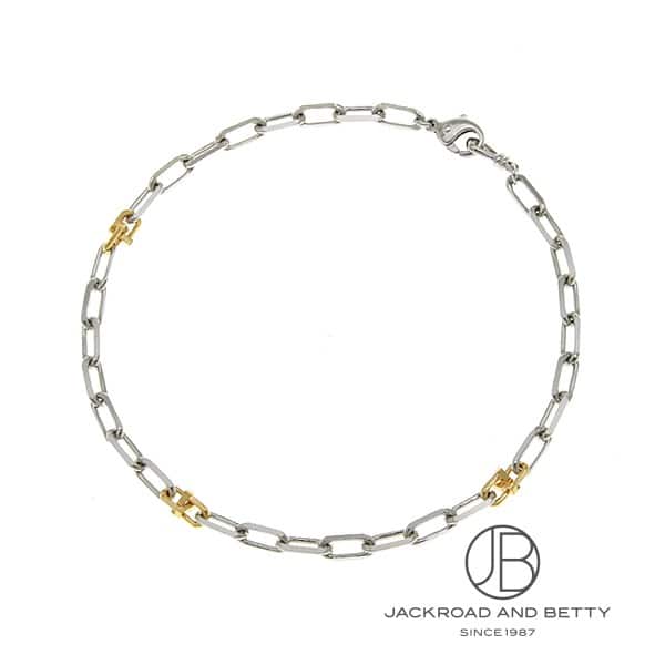 PT850 K18 コンビ カット アズキ チェーン ブレスレット 7g 20cm