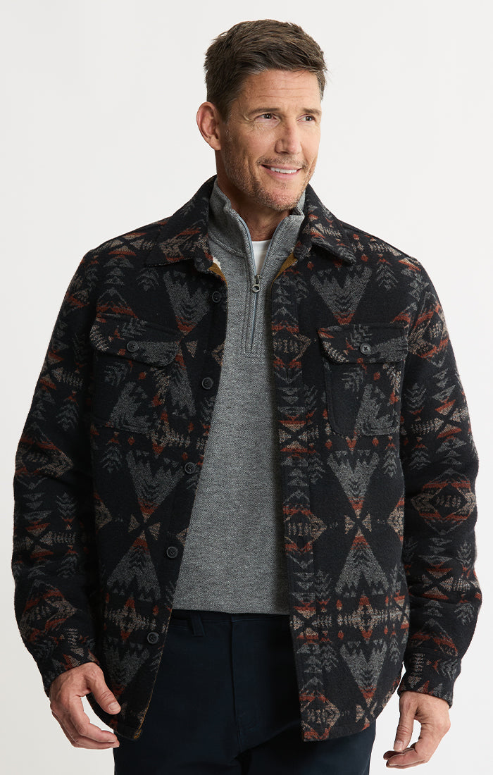 Sherpa Lined Wool Blend Shirt Jacket | Men's Shirt Jackets | JACHS NY