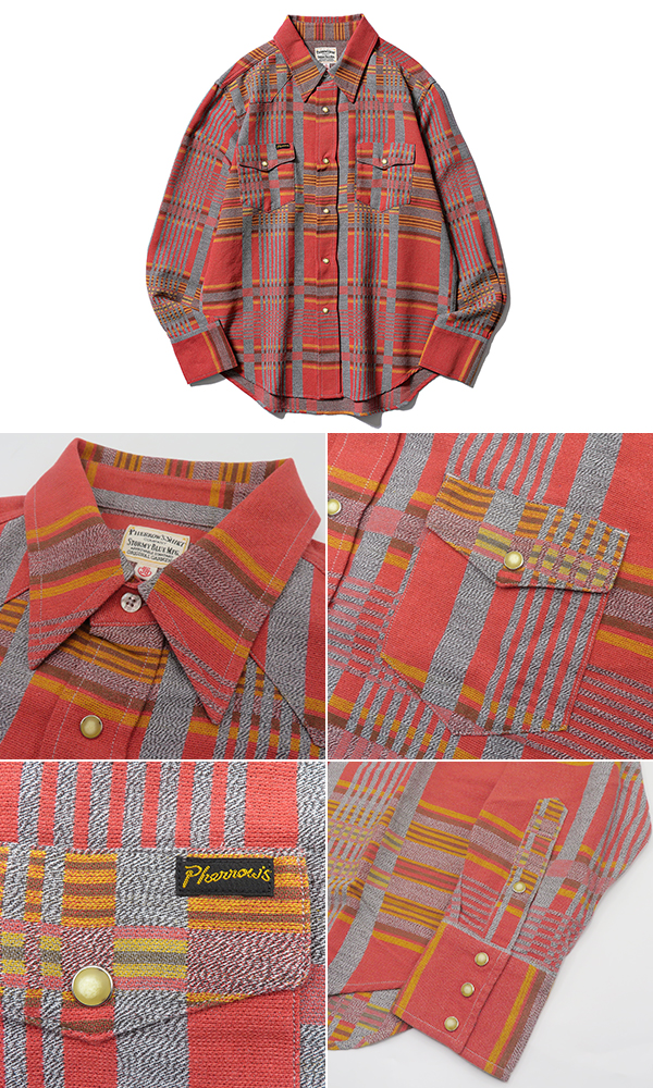 PHERROW'S フェローズ 長袖|ブランケット柄|ウエスタンシャツ『BLANKET