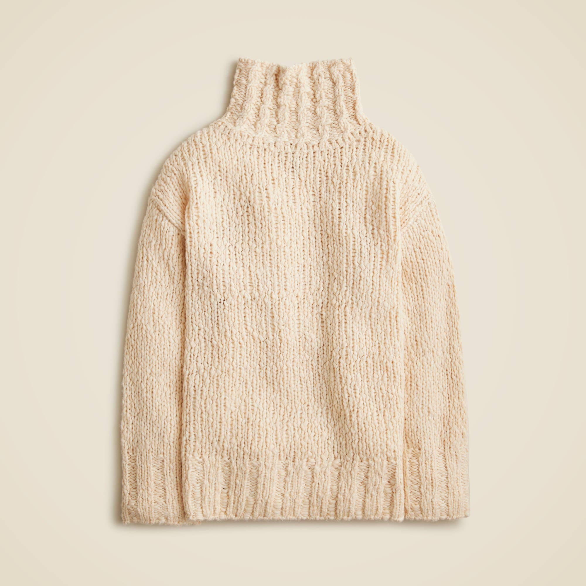 Oversized Turtleneck Sweater In Textured Yarn For Women | J.Crew