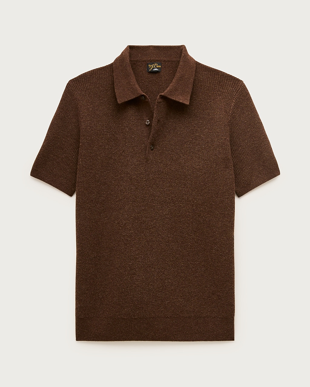 Short-sleeve Cashmere Rib-knit Sweater-polo For Men | J.Crew