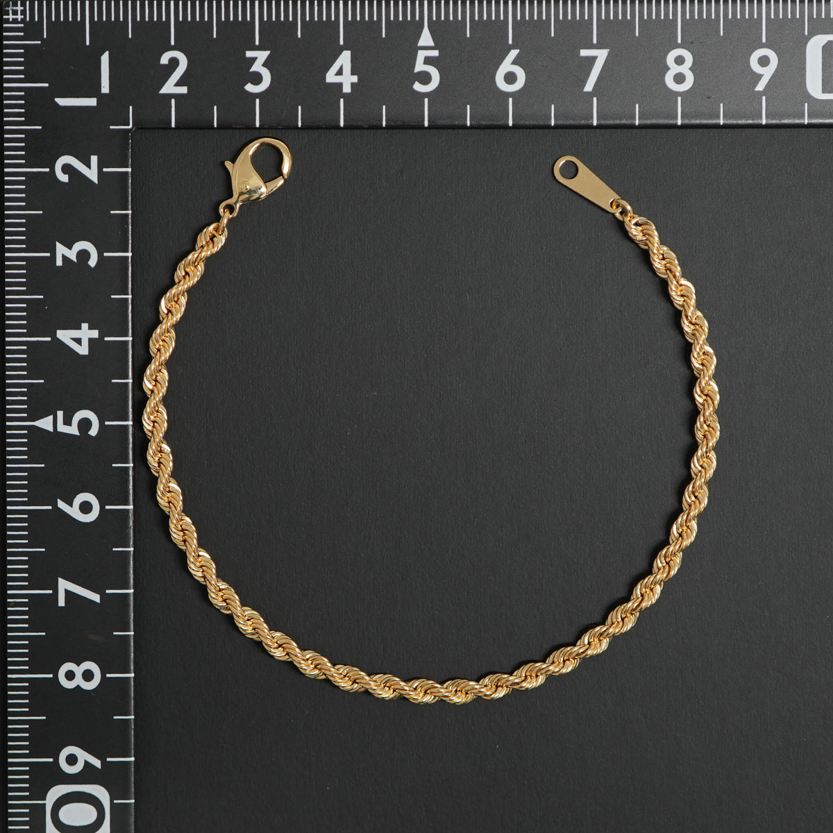 パイプロープ ブレスレット K18 幅3mm 17cm