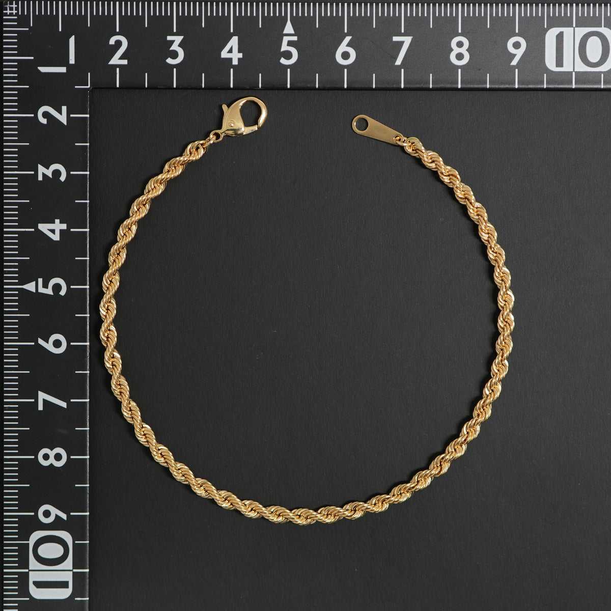 パイプロープ ブレスレット K18 幅3mm 20cm