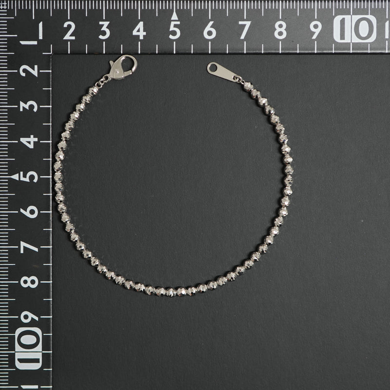 シャンデリアカットボール ブレスレット Pt850 幅3mm 18cm