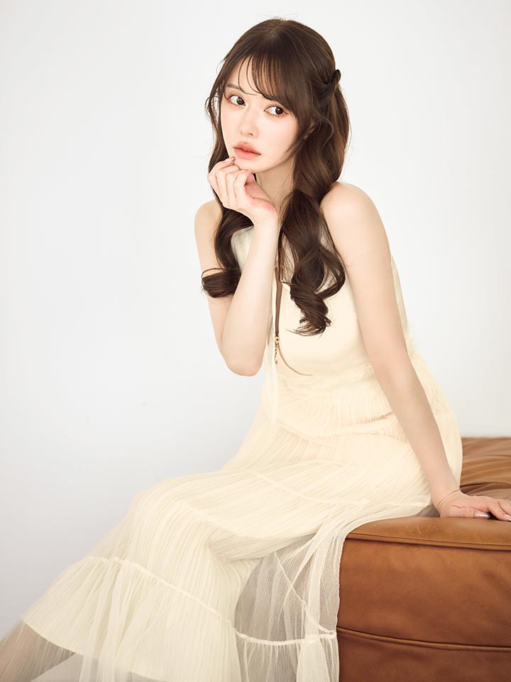 送料無料!【sifeel/シフィール】シアーシフォンロングワンピース