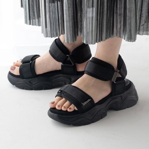 ダブルベルトスポーツサンダル/211-53328(M ベージュ): サンダル