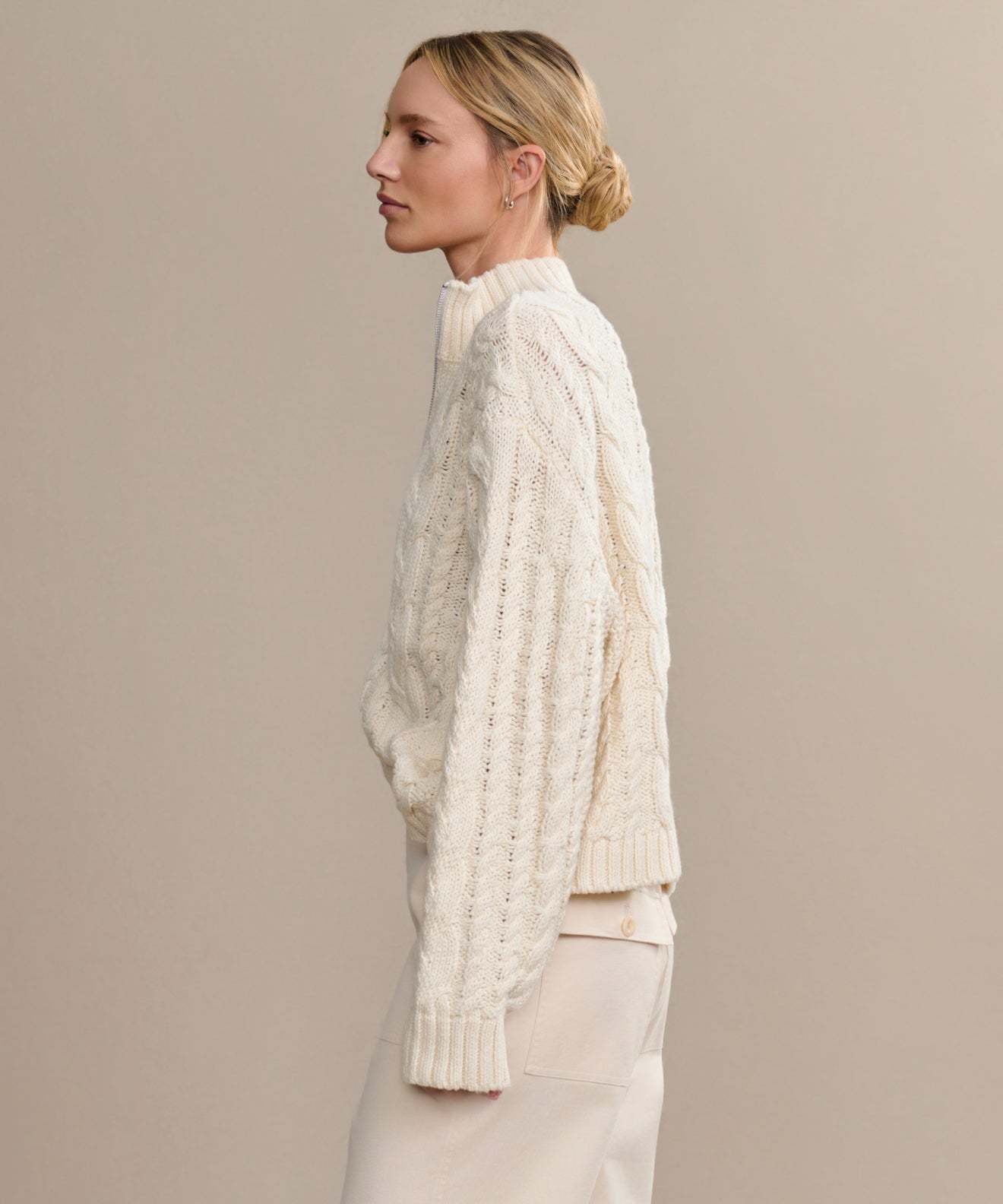 Cotton Cable Half Zip | Jenni Kayne