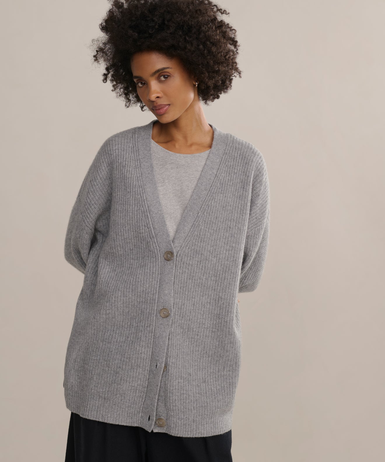 Women's Cashmere Cocoon Cardigan Heather Grey | Jenni Kayne