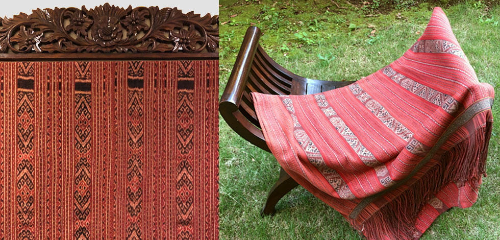 インドネシア レンバタ島で25年位前に手織りされたイカット。