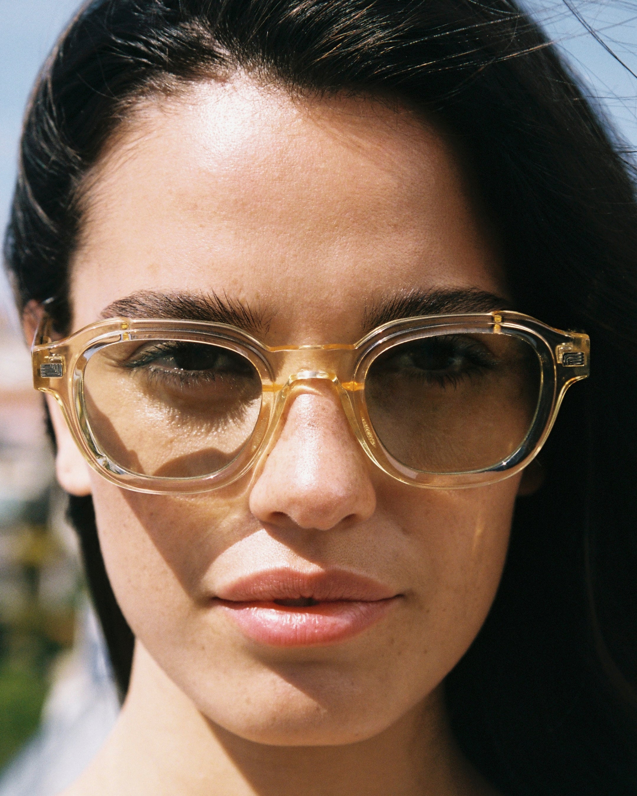 The Napoli Medium Men's Sunglasses in Crystal yellow | Jimmy Fairly US