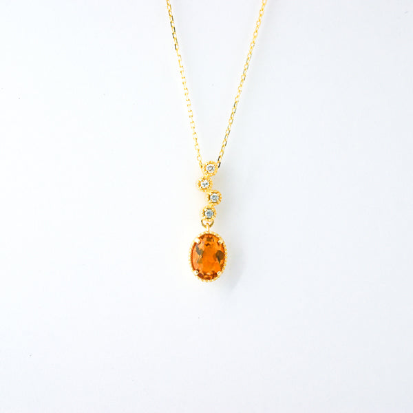K18 シトリン ネックレス